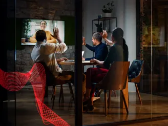 Creative team having a conference video call